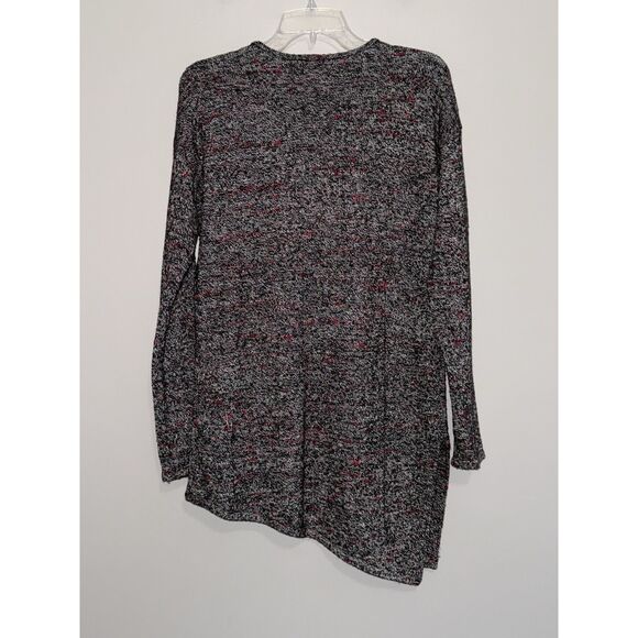 Pure J Jill Marled Asymmetrical Hem Sweater Small Black Red White Wool Cashmere - Picture 4 of 16